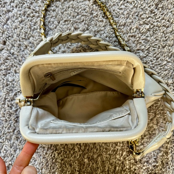 Anthropologie Oona Clutch Purse in Ivory With 2 Straps - Boho & Neutral Chic - Picture 4 of 9